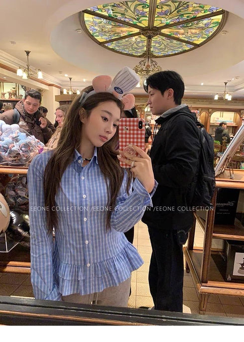 Summer Casual Ginghma Print Shirts